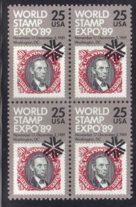 USA SCOTT#2410 MNH BLOCK of 4 ,  25c, 1989