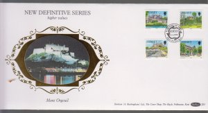 Jersey 1990 Views high values Set on Benham Silk FDC