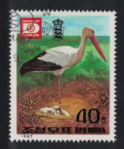 Korea White Stork Bird 1987 CTO SG#N2727