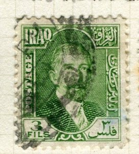 IRAQ; 1932 early Faisal new currency issue fine used Shade of 3f. value