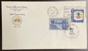 1396 USPS FDC July 1, 1971   Pleasant Valley, New York  7/1/71 dual cancel