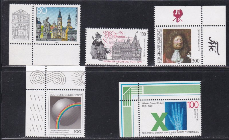 Germany # 1881-1885, Commemorative Issues for 1995, NH, 1/2 Cat.