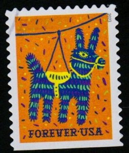 SC# 5815 - (66c) - Pinatas - Orange background - Used Single - Off Paper