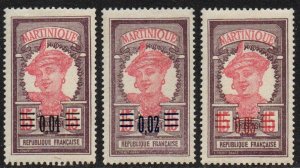 Martinique Sc #108-110 Mint Hinged