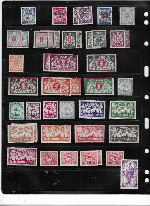 DANZIG COLLECTION ON STOCK SHEET MINT/USED