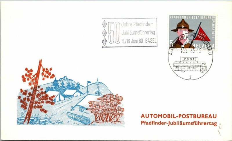 1963 Switzerland - 50th Anniversary Boy Scout Guide FDC- F11412