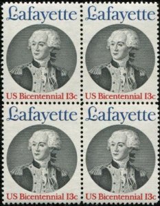 1977 Lafayette Block of 4 13cPostage Stamps, Sc#1716, MNH, OG