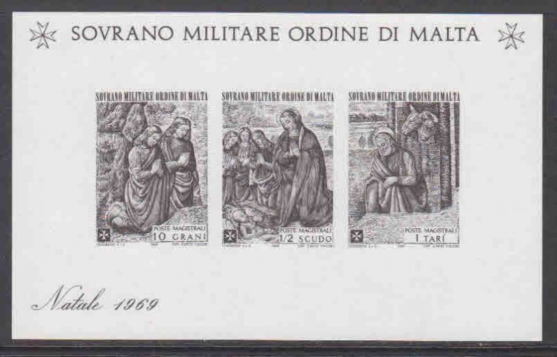 ITALY SOVRANO MILITARE ORDINE DI MALTA SOUVENIR SHEET NGAI VF SOUND $$$$$$$