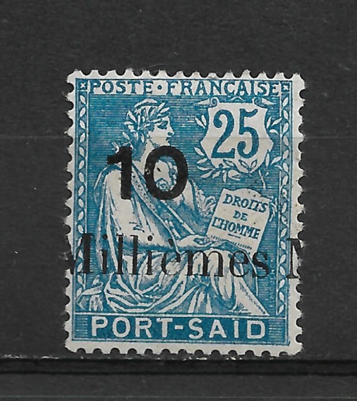 French Port Said 1921 Shifted Overprint, Scott # 41, VF Mint Hinged*OG (FC-6)