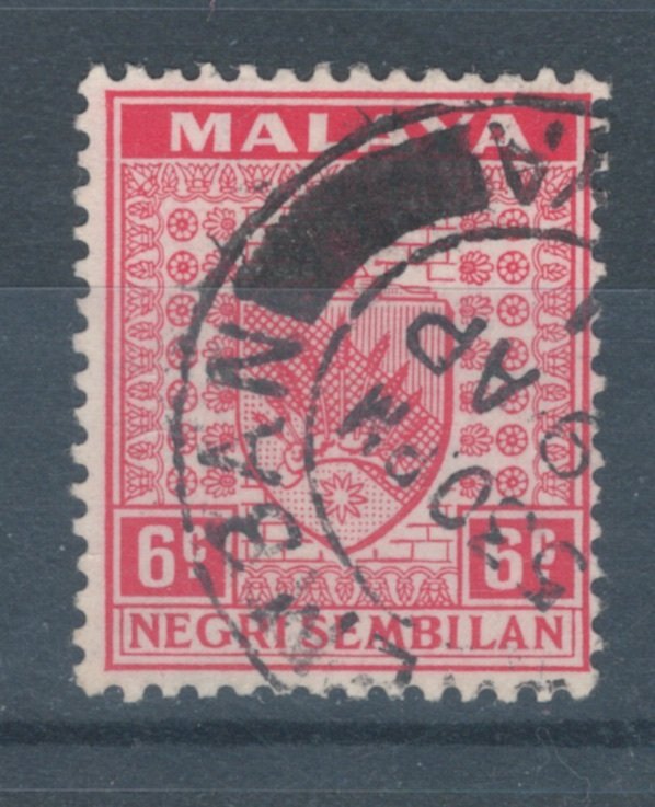 Malaya States - Negri Sembilan 1935 Coat of Arms 6c Scott # 25 Used