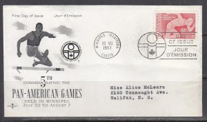 Canada Scott 472 Rose Craft FDC - 5th Pan American Games