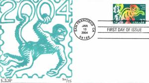 #3832 Year of the Monkey Curtis FDC