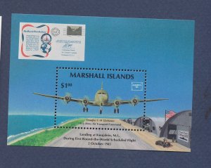 MARSHALL ISLANDS - Scott 114 - MNH  S/S - Ameripex 86, airplane - 1986