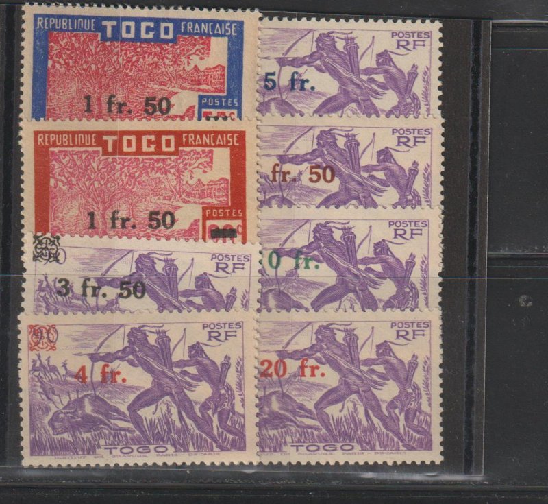 Togo SC 301-308 Mint, Never Hinged. Disturbed gum.