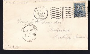 #304 Jackson MI to Balasore British India Rare destination!