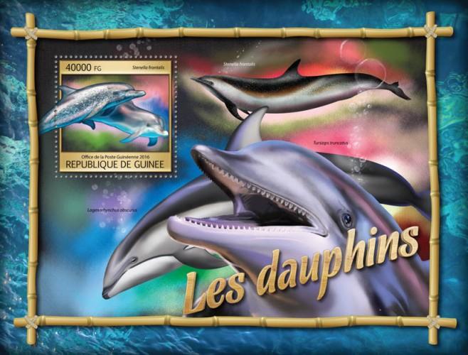 GUINEA 2016 SHEET DOLPHINS MARINE LIFE