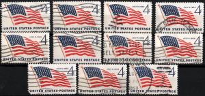 SC#1132 4¢ 49 Star Flag (1959) Used Lot of 11 Stamps