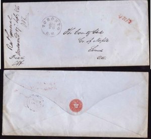 Canada-covers #2567-stampless-York cnty-Toronto,CW-Aug 26 1856-rated FREE-B/S