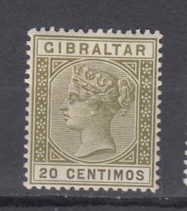 J44137 JL Stamps 1889-95 gibraltar mhr #31a queen, 20 centimos is brown