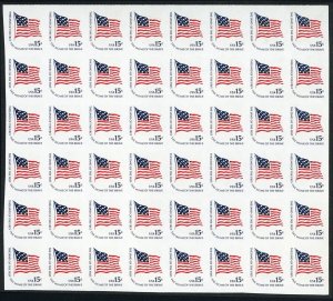 1597e, Unused 15¢ Imperforate Error Block of 56 Stamps CV $420 - Stuart Katz