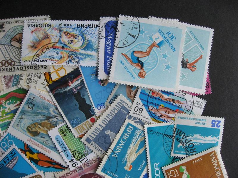 Topical hoard breakup 50 SWIMMING, DIVING. Mixed condition, few duplicates