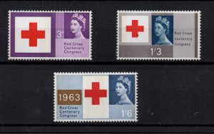 GB 1963 Red Cross unmounted mint Phosphor 642P-644P WS31267 