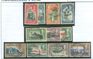 Ceylon #264-274 Used Single (Complete Set)