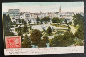 1905 Buenos Aires Argentina Picture Postcard cover to Mayene France Liberty squa