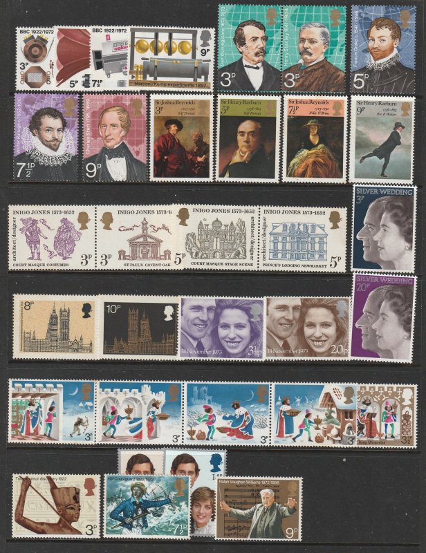 Great Britain 1 & a half pages of mint decimal commems