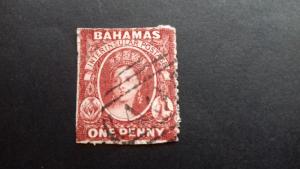 Bahamas Early Queen Victoria 1 Penny Used