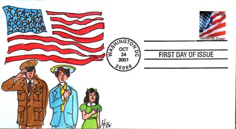 #3549 United We Stand Fox FDC
