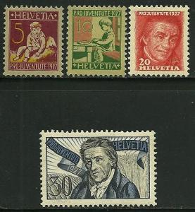 Switzerland # B41-44, Mint Hinge Remain   =