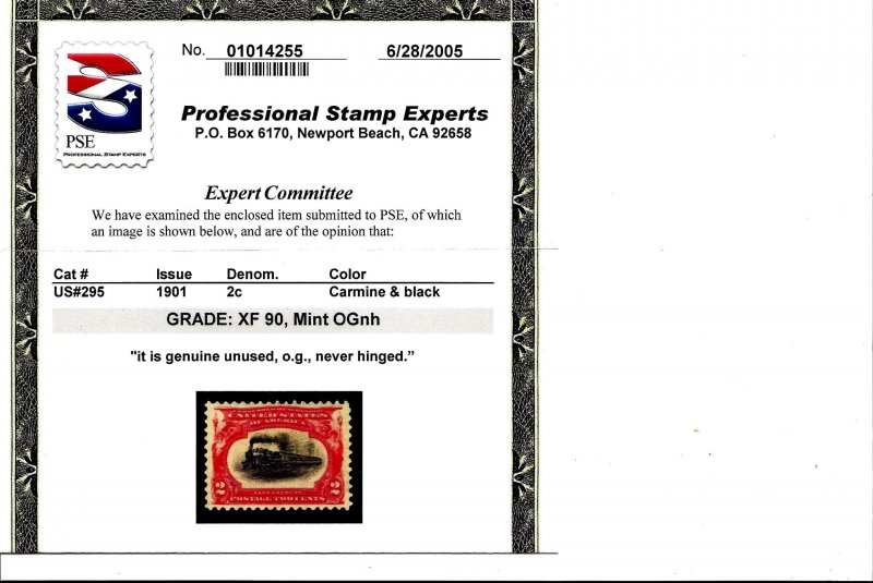 294-299 Mint,OG,NH... PSE graded 90 XF... SMQ $2,335.00... All are graded 90 XF