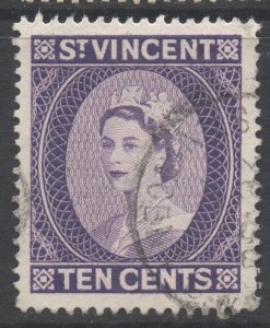 St. Vincent Scott 191 - SG194, 1955 Elizabeth II 10c used
