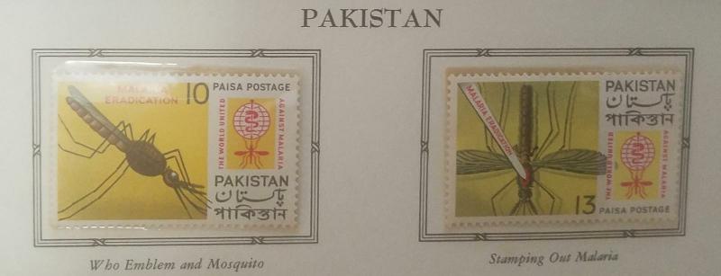 L) 1962 PAKISTAN, MALARIA ERRADICATION, WHO EMBLEM AND MOSQUITO, XF