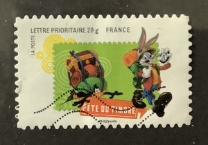 France 2009 Scott 3610 used - Fête du timbre, Daffy Duck & Bugs Bunny