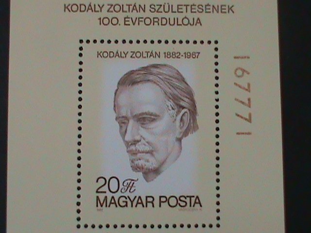 HUNGARY 1982 SC#2775-CENTENARY OF ZOLTAN KODALY-COMOSER MNH S/S-VERY FINE