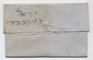 1849 Norwich CT red CDS stampless folded letter 5 rate handstamp [6203.188] 