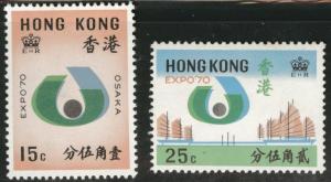 HONG KONG Scott 255-6 MH* EXPO 1970 set