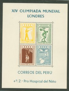 Peru #C81A Mint (NH) Souvenir Sheet (Olympics)