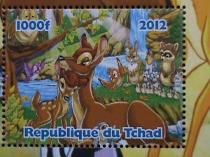 CHAD-STAMP-2012 DISNEY CARTOON-BAMBI  MNH STAMP SHEET RARE VERY RARE