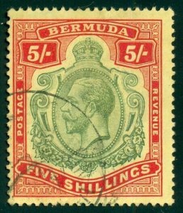 BERMUDA #52, 5sh red & green, used, VF, Scott $150.00