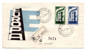 Italy FDC Venetia 1956 Europe Traveled Racc. for Italy