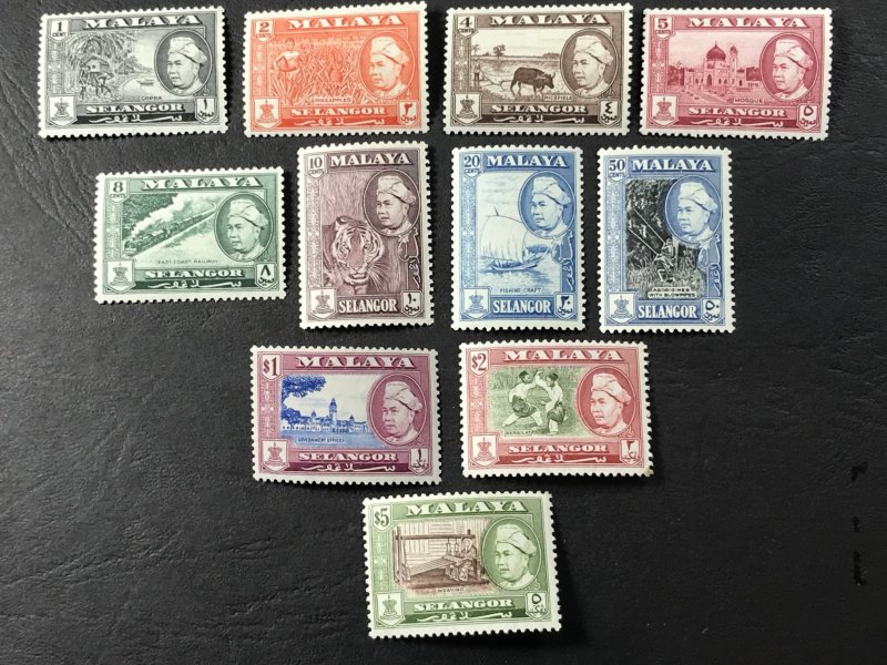 MALAYA/SELANGOR # 102-112-MINT NEVER/HINGED-----COMPLETE SET----1957-60