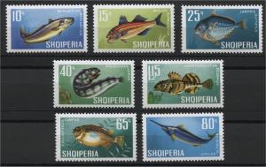 ALBANIA, FISHS MNH SET FROM 1967 