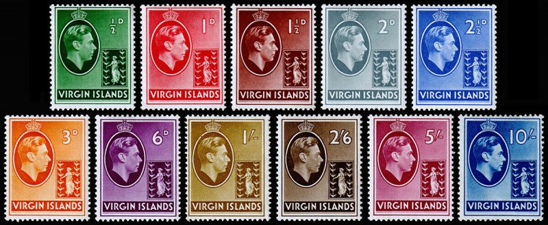 British Virgin Islands Scott 76-86 (1938-47) Mint H VF CV $42.40 M