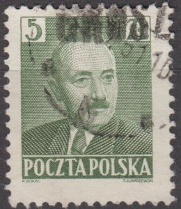 Poland 1950 Groszy overprint on Scott #478 Used