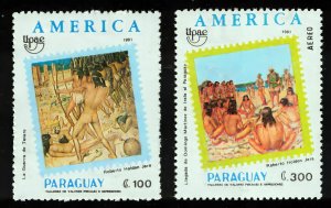 Paraguay 1991 Sc#2379/2380 AMERICA UPAEP INDIANS Set (2) MNH