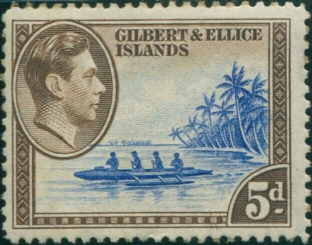 Gilbert & Ellice Islands 1939 SG49 5d Canoe KGVI MLH