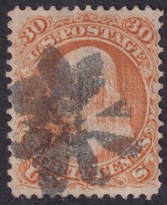 #100 Used, F-VF, Fancy cancel, sharp grill (CV $1000 - ID36871) - Joseph Luft